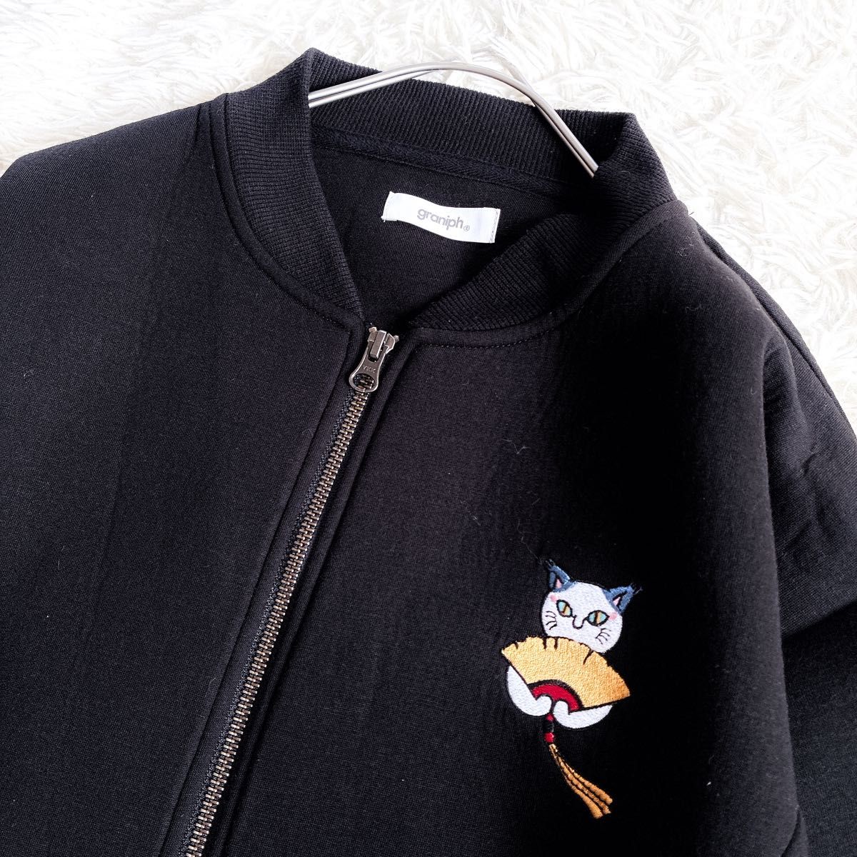 美品】グラニフ×石黒亜矢子コラボロングジップブルゾン ロングコート