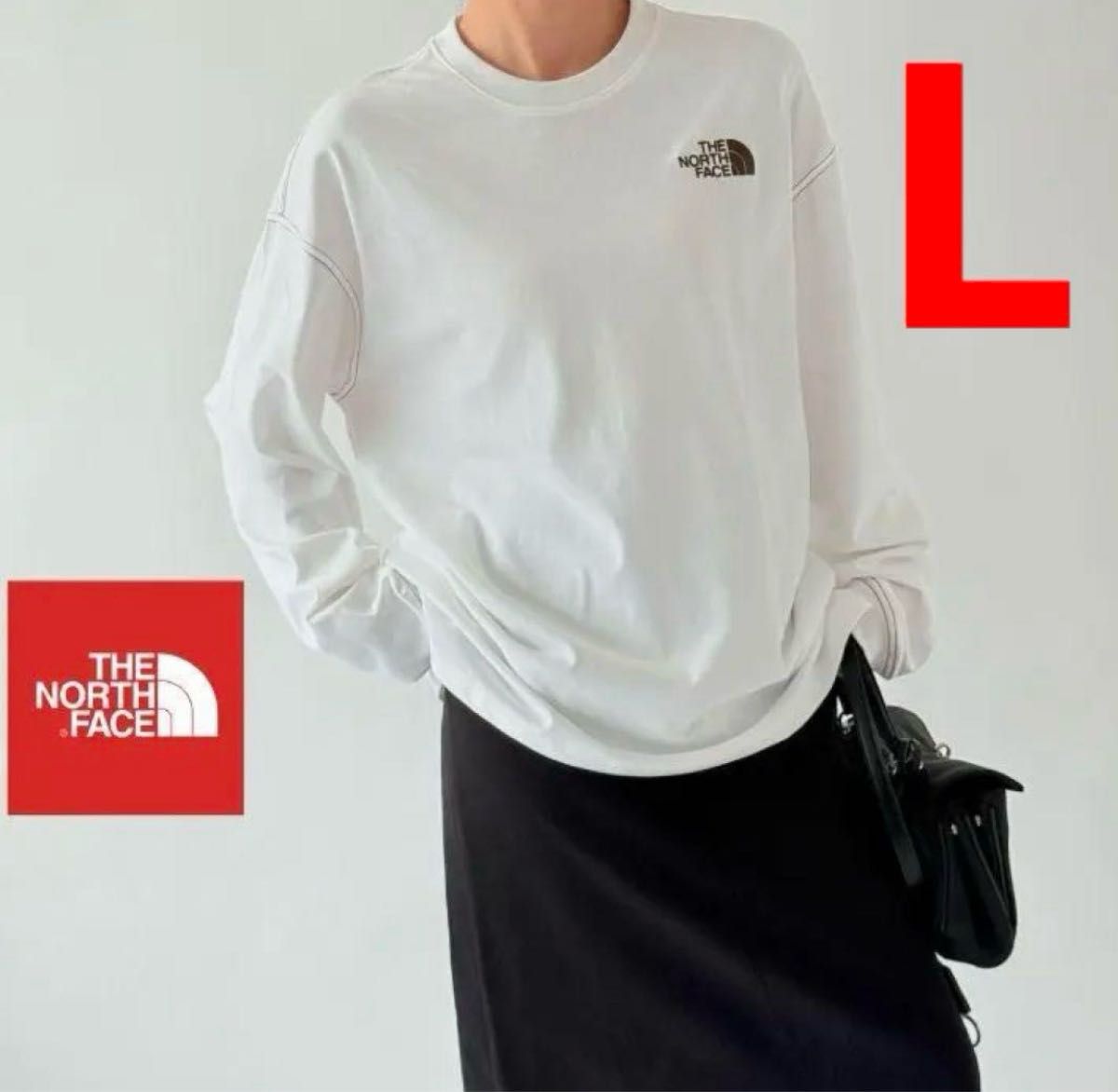 新品・韓国限定】ノースフェイス エッセンシャル ロンT Lサイズ ユニ