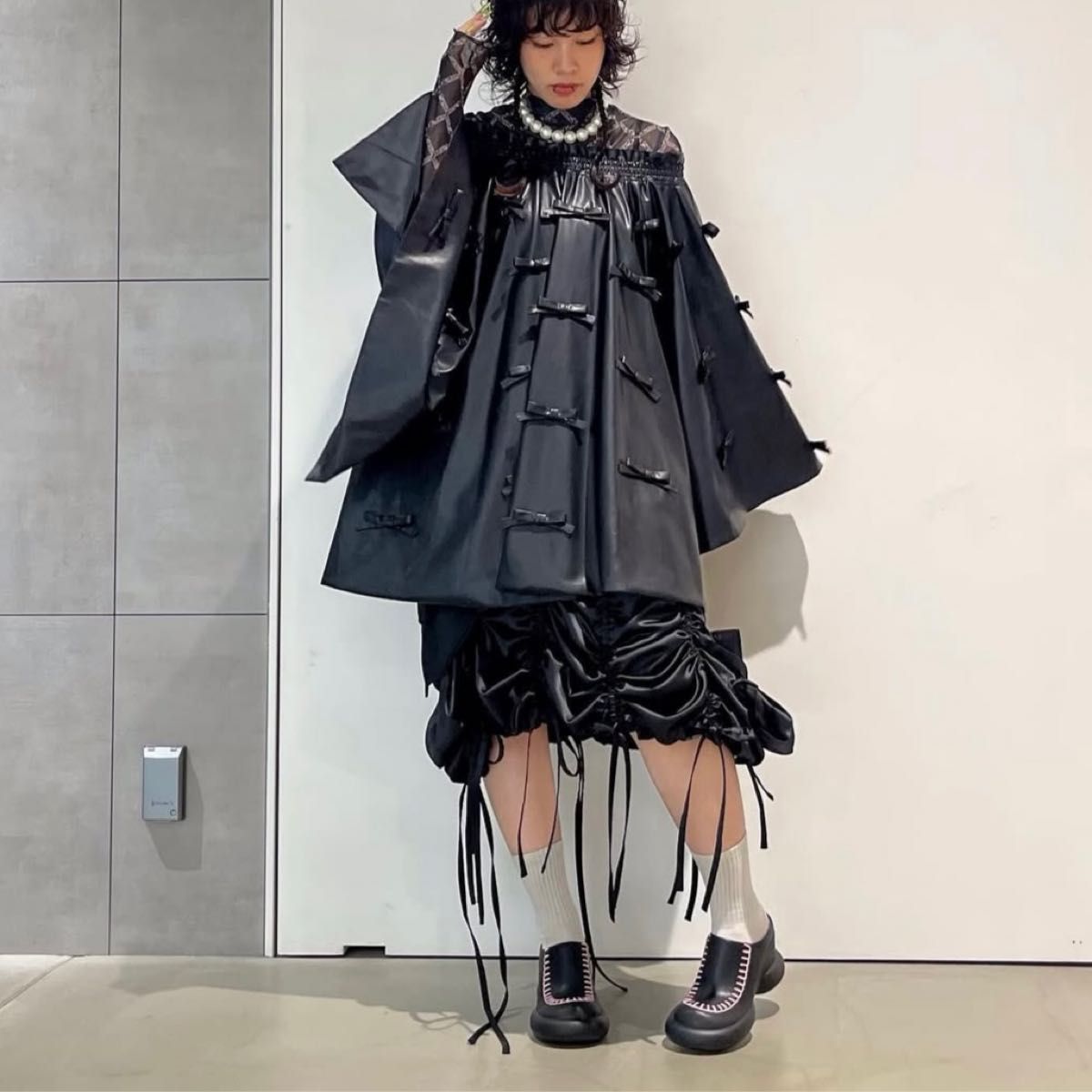 PAMEO POSE 2Way Eco Leather Poncho エコレザー ポンチョコート