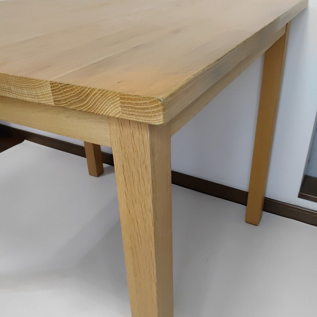 希少 廃盤 無印良品 ダイニングテーブル 80x80 天然木 オーク材 無垢