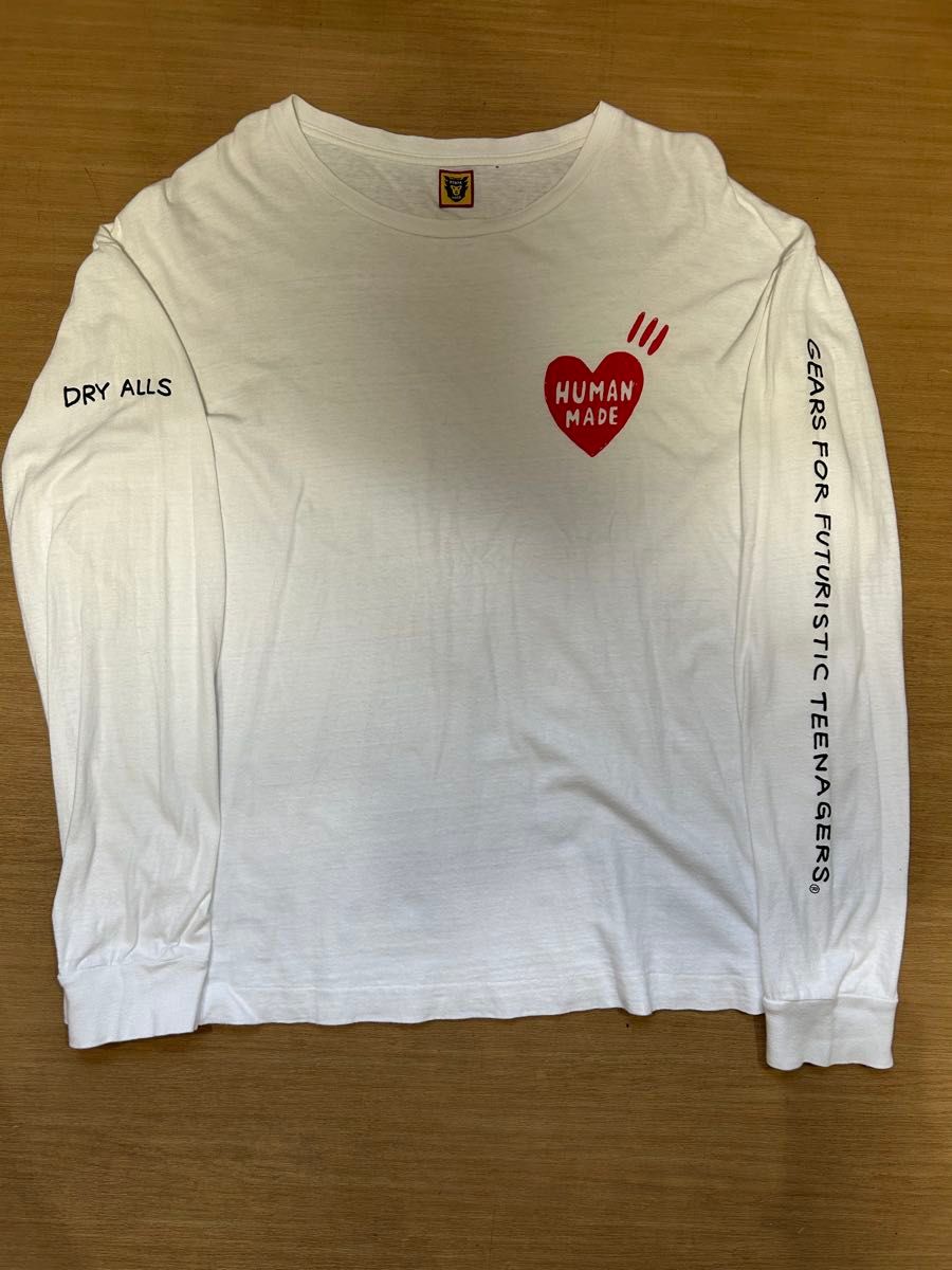 HUMAN MADE ヒューマンメイド ロンT 長袖 Tシャツ ハートロゴ 白