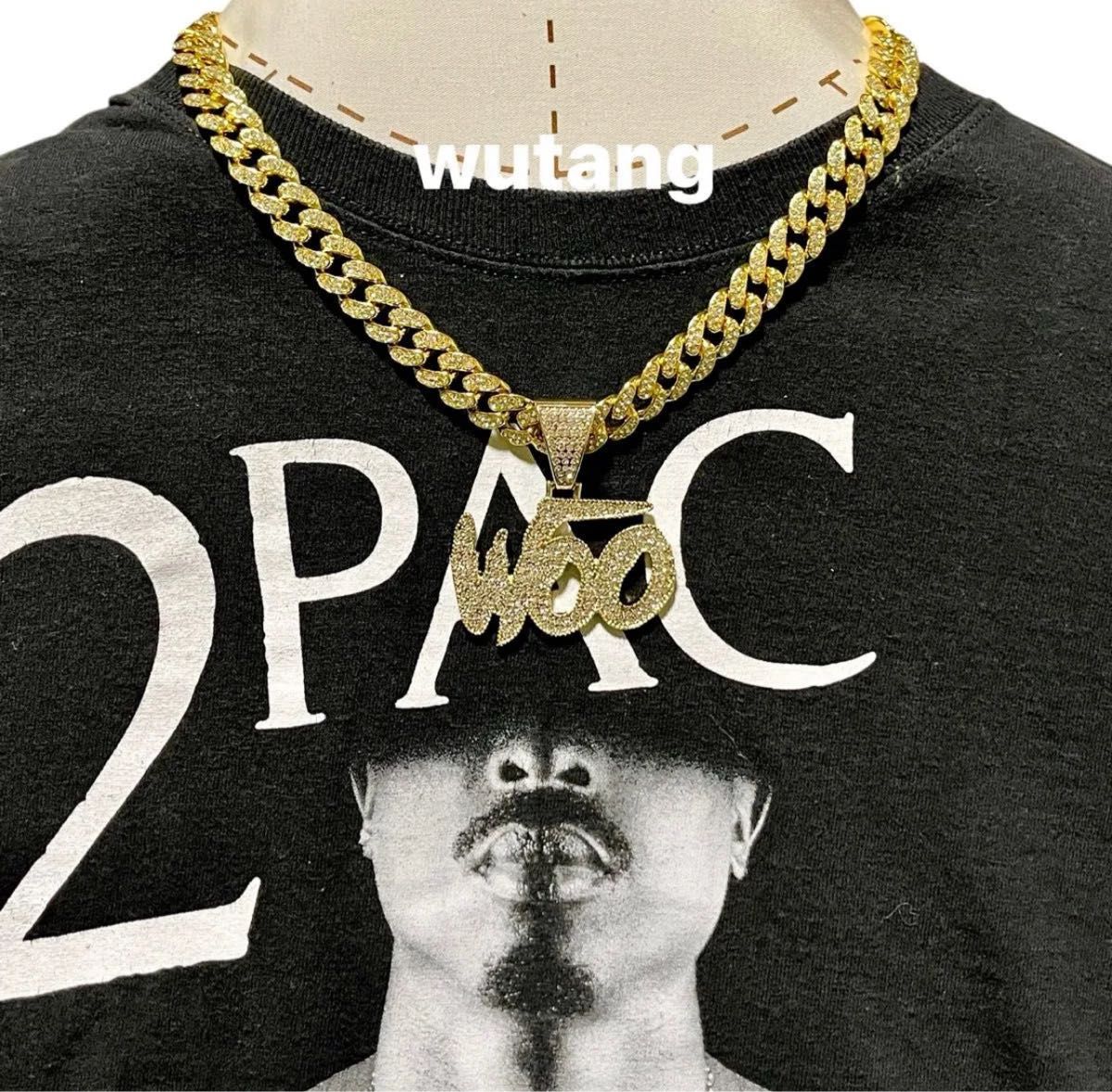 Pop Smoke ゴールド ブリンブリン WOO ネックレス HipHop ドリル
