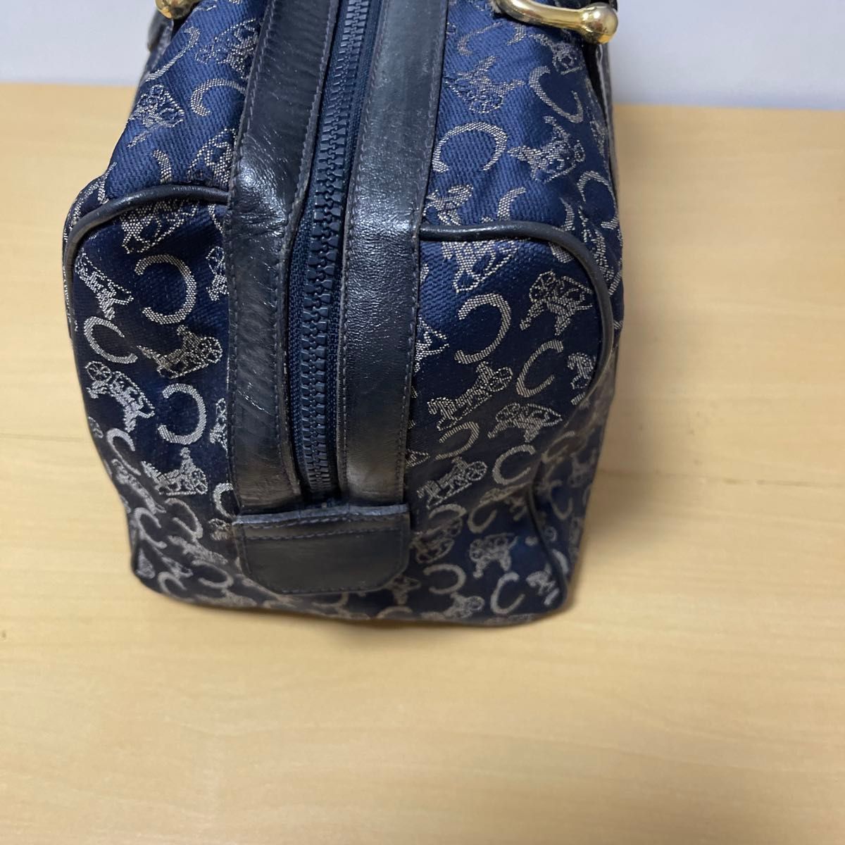 CELINE セリーヌ 馬車柄 Cマカダム ミニボストンバッグ ネイビー