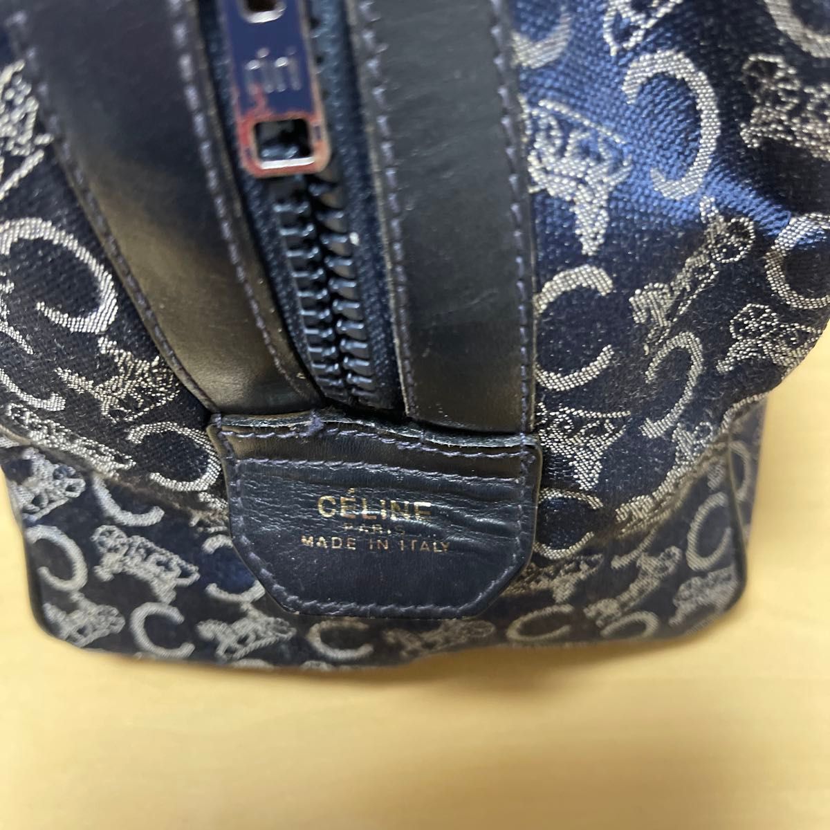 CELINE セリーヌ 馬車柄 Cマカダム ミニボストンバッグ ネイビー