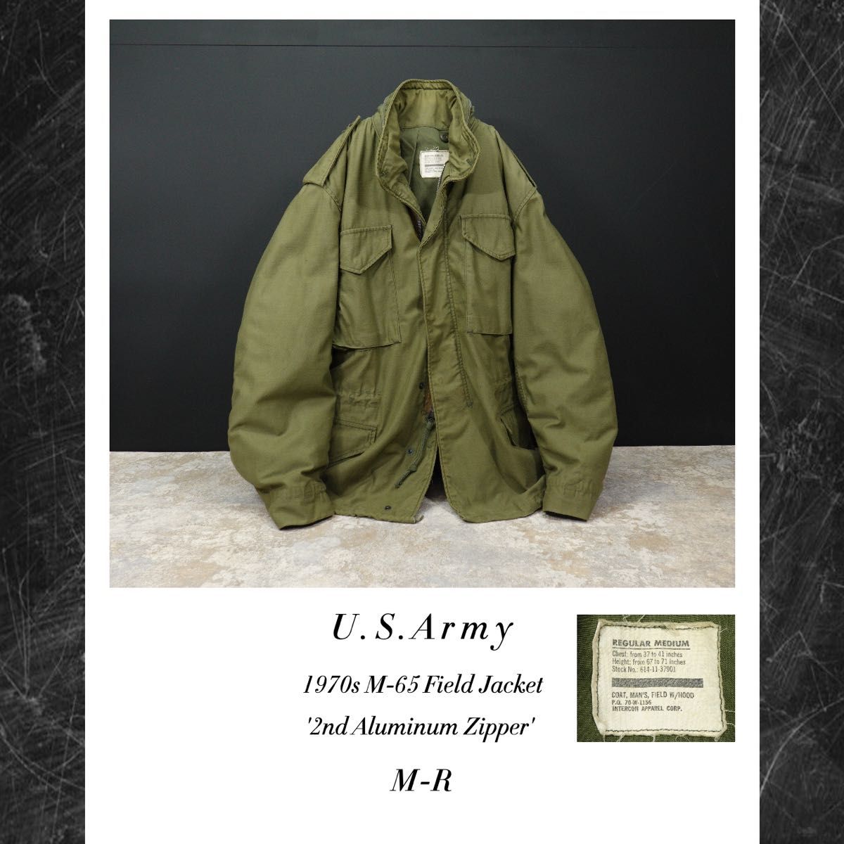 U S Army 70s M-65 フィールドジャケット 2nd アルミジッパー M-R