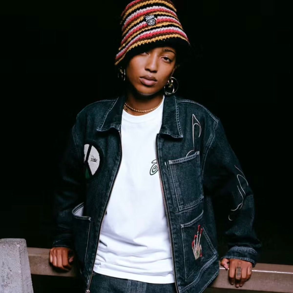Stussy Patta Striped Knit Bucket Hat Supreme Crusher ハット