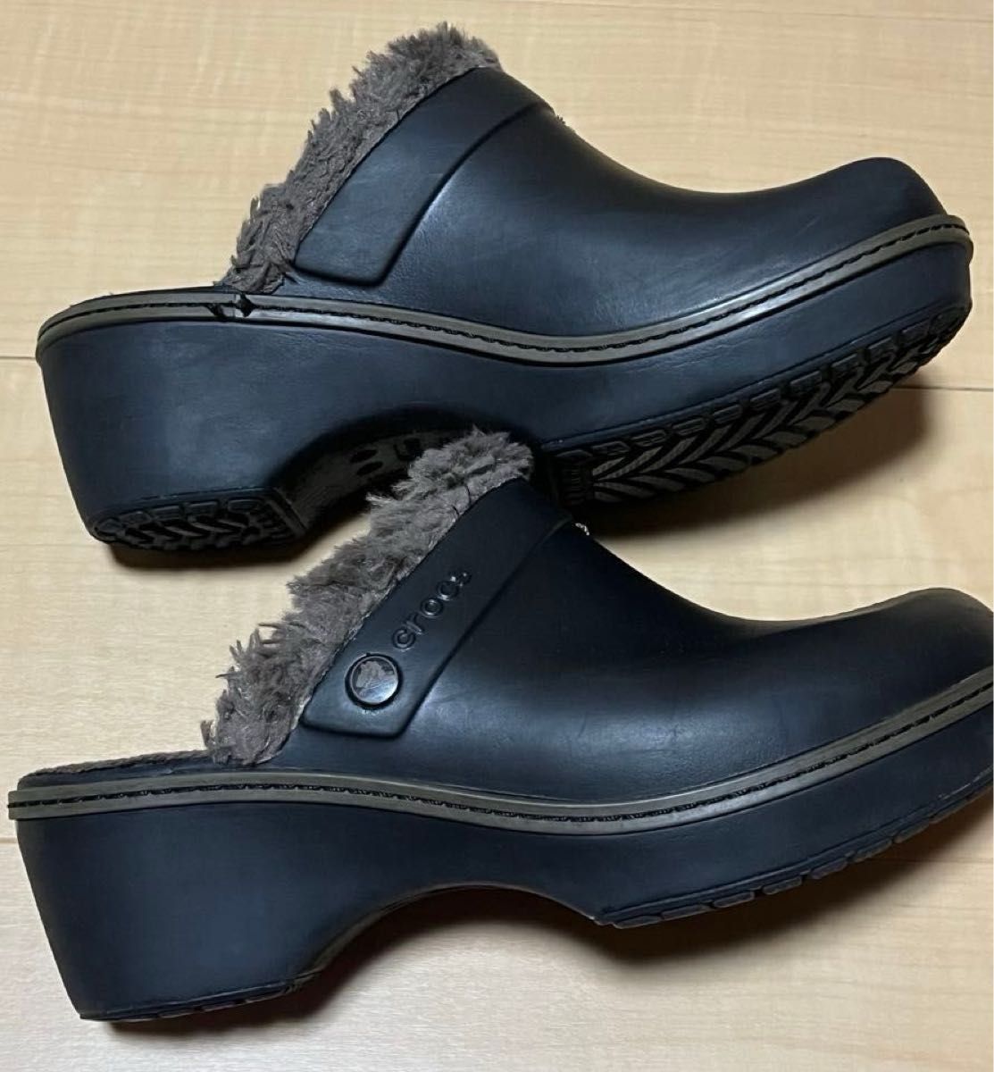 クロックス crocs コブラー サボサンダル W8 黒 ボア 廃盤品｜Yahoo