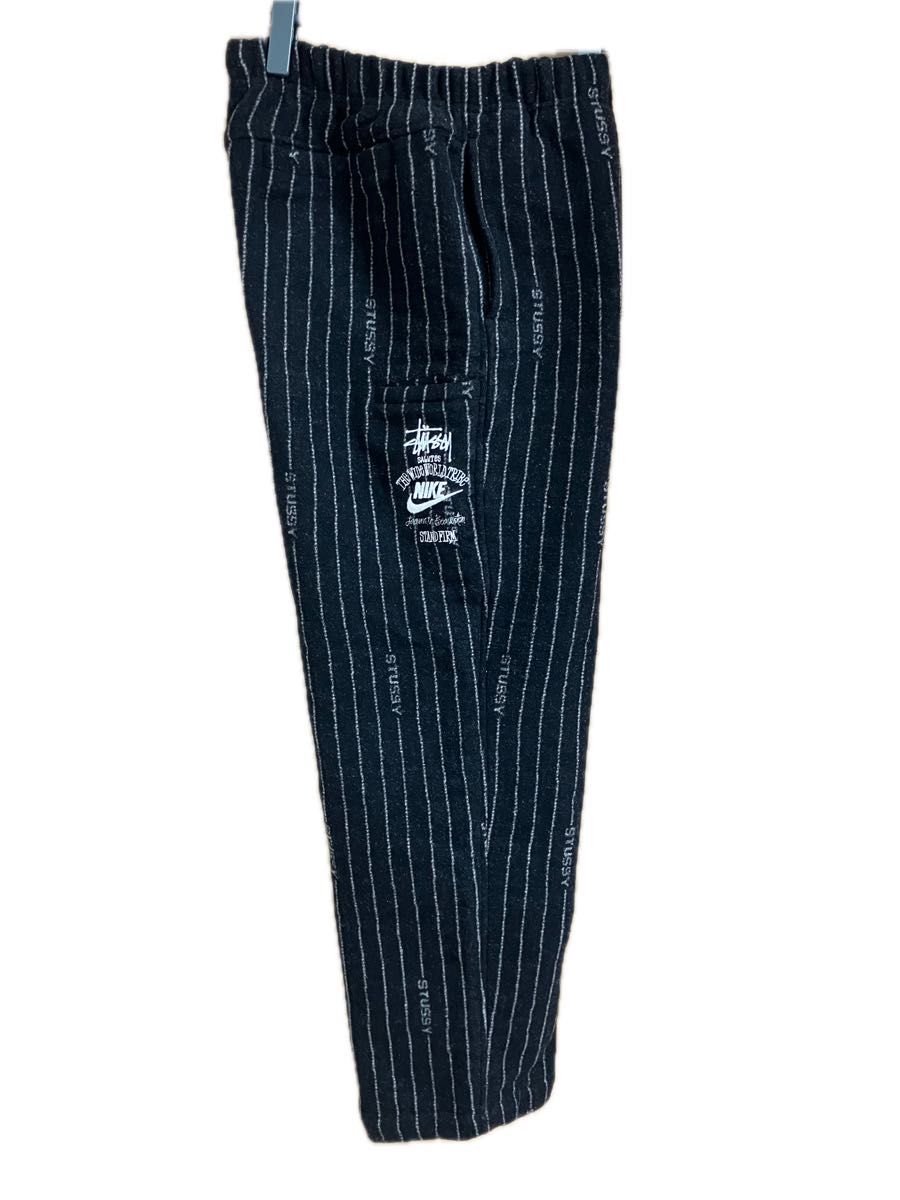 STUSSY NIKE コラボ ストライプ柄 ウールパンツ ブラック系｜Yahoo