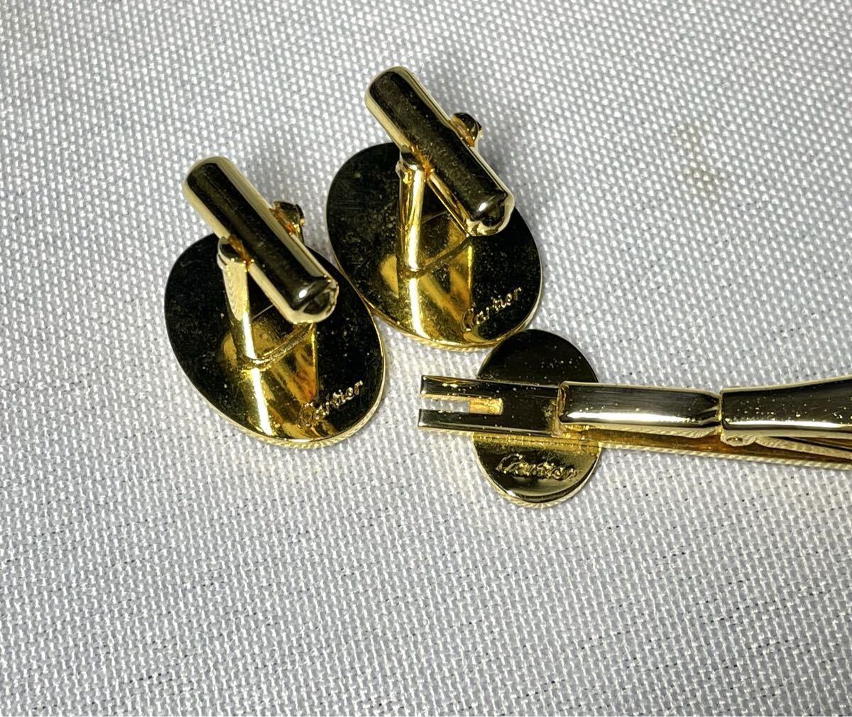 即決美品 Cartier カルティエ ダブルC ロゴ ヴィンテージ ネクタイピン