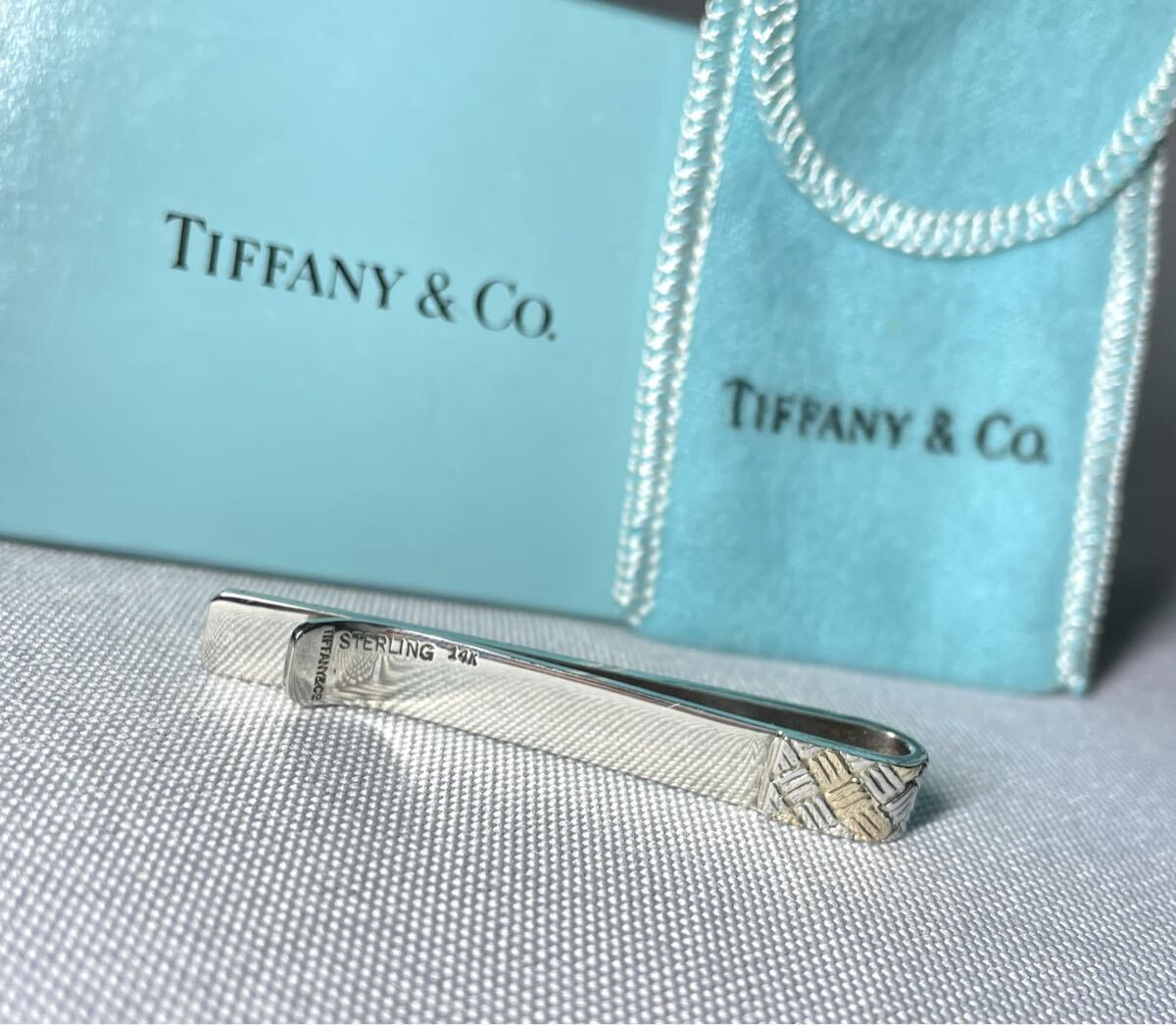 即決美品 Tiffany ティファニー 14Kゴールド & スターリングシルバー