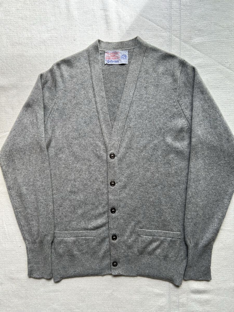 Ballantyne Cashmere V Cardigan Grey 70s 80s バランタイン カシミア