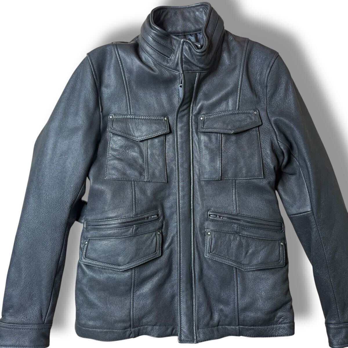5 TETE HOMME M 65 レザージャケット テットオム 本革 ブラック 黒