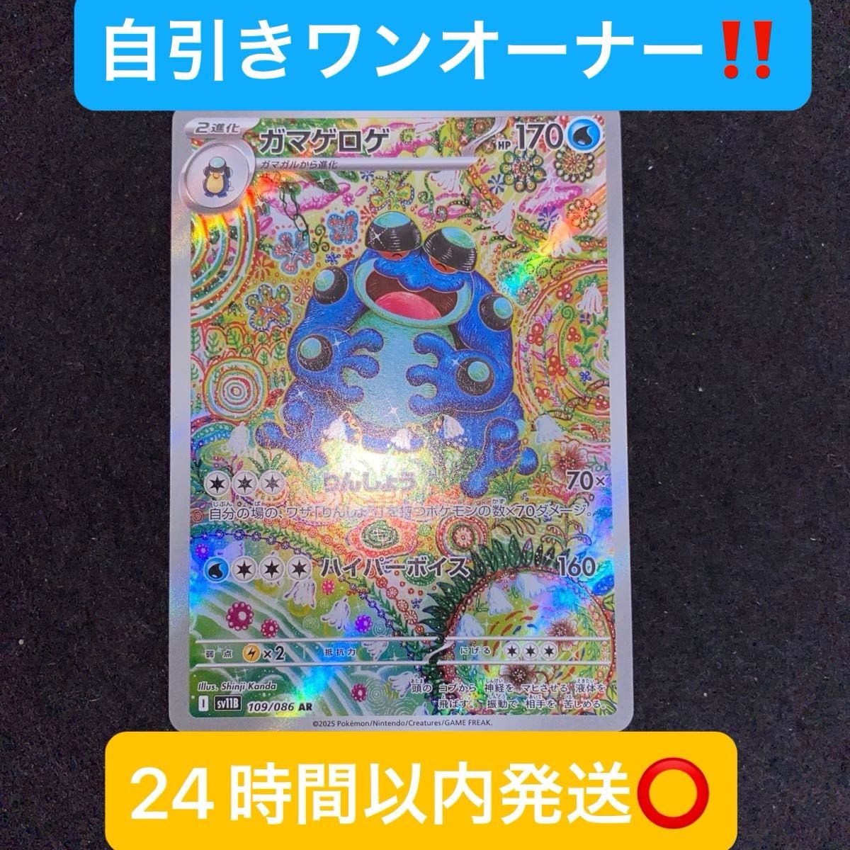 ポケモンカードゲーム〜ブラックボルト ガマゲロゲ109/086 AR 24時間