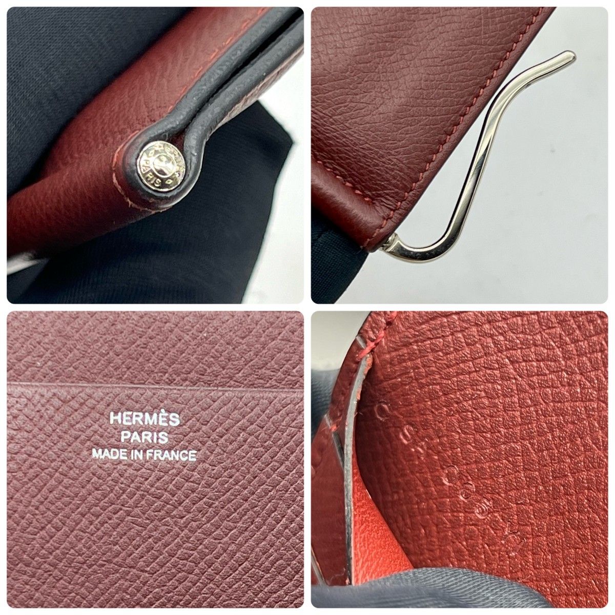 C刻印】 エルメス ポーカーGM マネークリップ ボルドー ビジネス