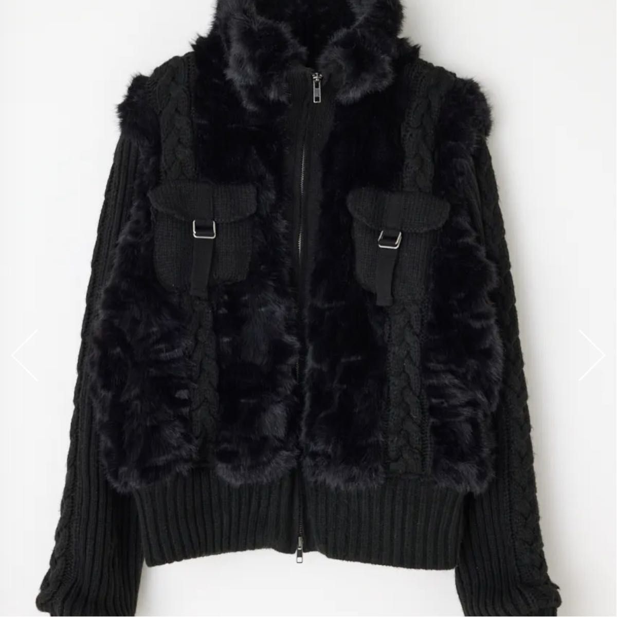 LAGUA GEM CABLE KNIT FAUX FUR ブルゾン ラグアジェム ケーブルニット