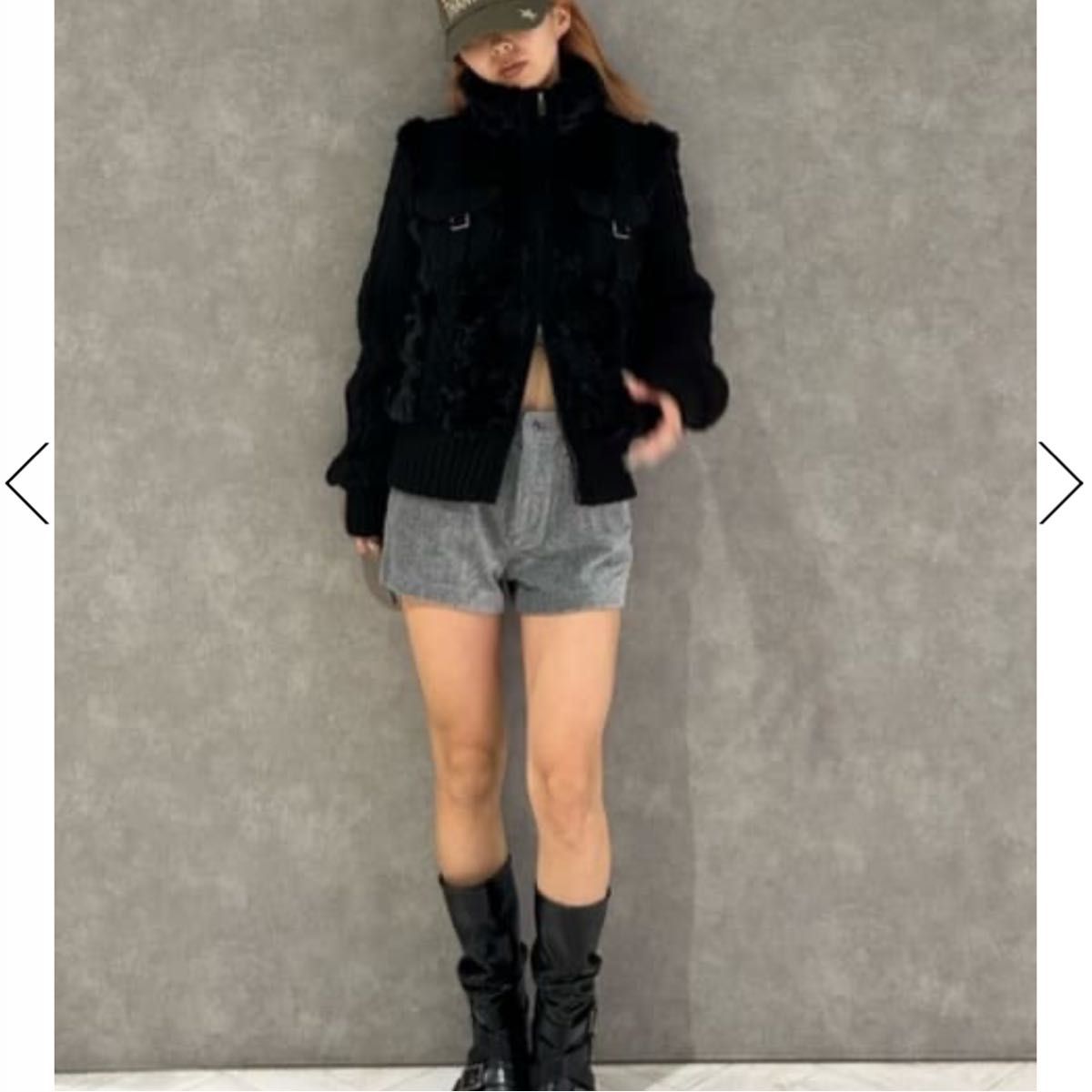 LAGUA GEM CABLE KNIT FAUX FUR ブルゾン ラグアジェム ケーブルニット