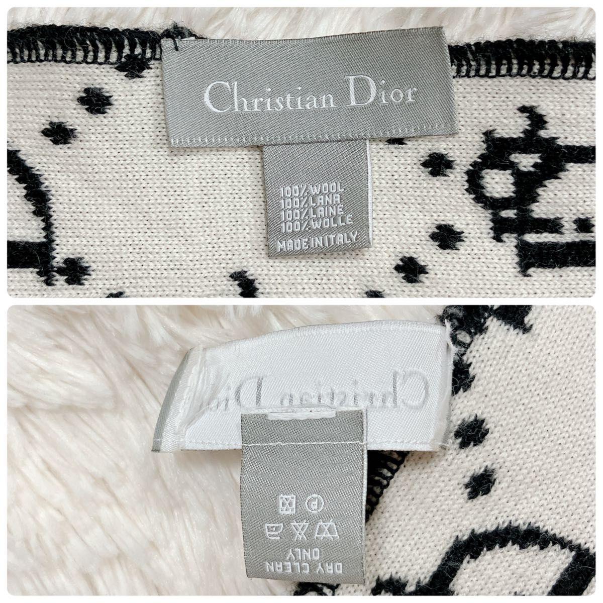 ディオール dior トロッター ウール マフラー ブラック Y689 ストール