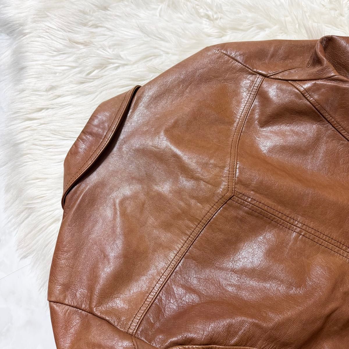 本物 ランウェイ ドルチェ＆ガッバーナ ZIP UP レザー ジャケット 44