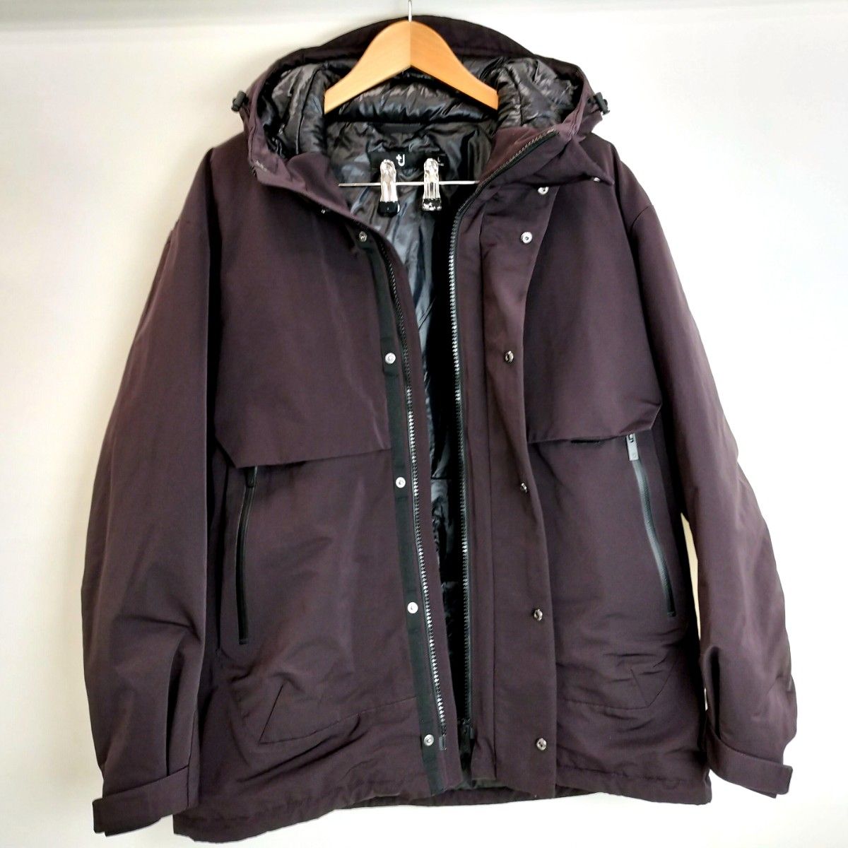 UNIQLO +J ハイブリットダウンオーバーサイズパーカ ワイン L ユニクロ