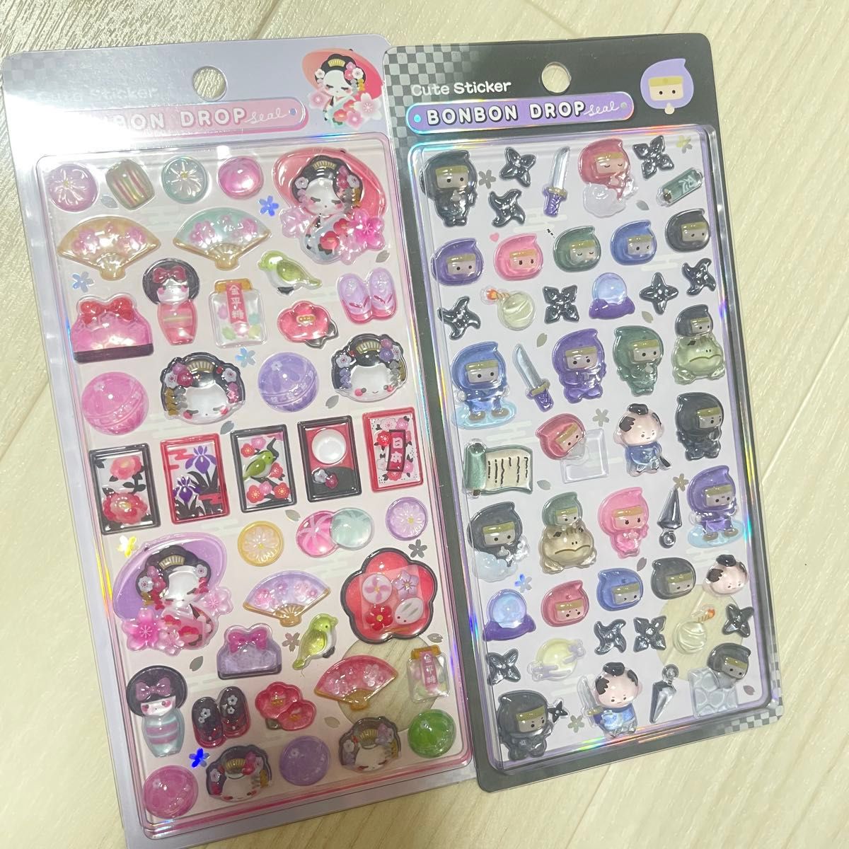 新品未使用 和柄 ボンボンドロップシール 忍者 舞妓さん 正規品 BONBON