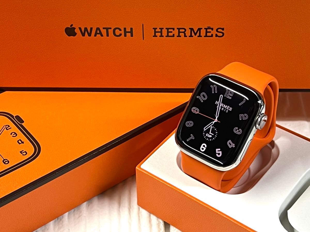 美品 AppleCare+ Apple Watch HERMES Series 9 41mm シルバー アップル