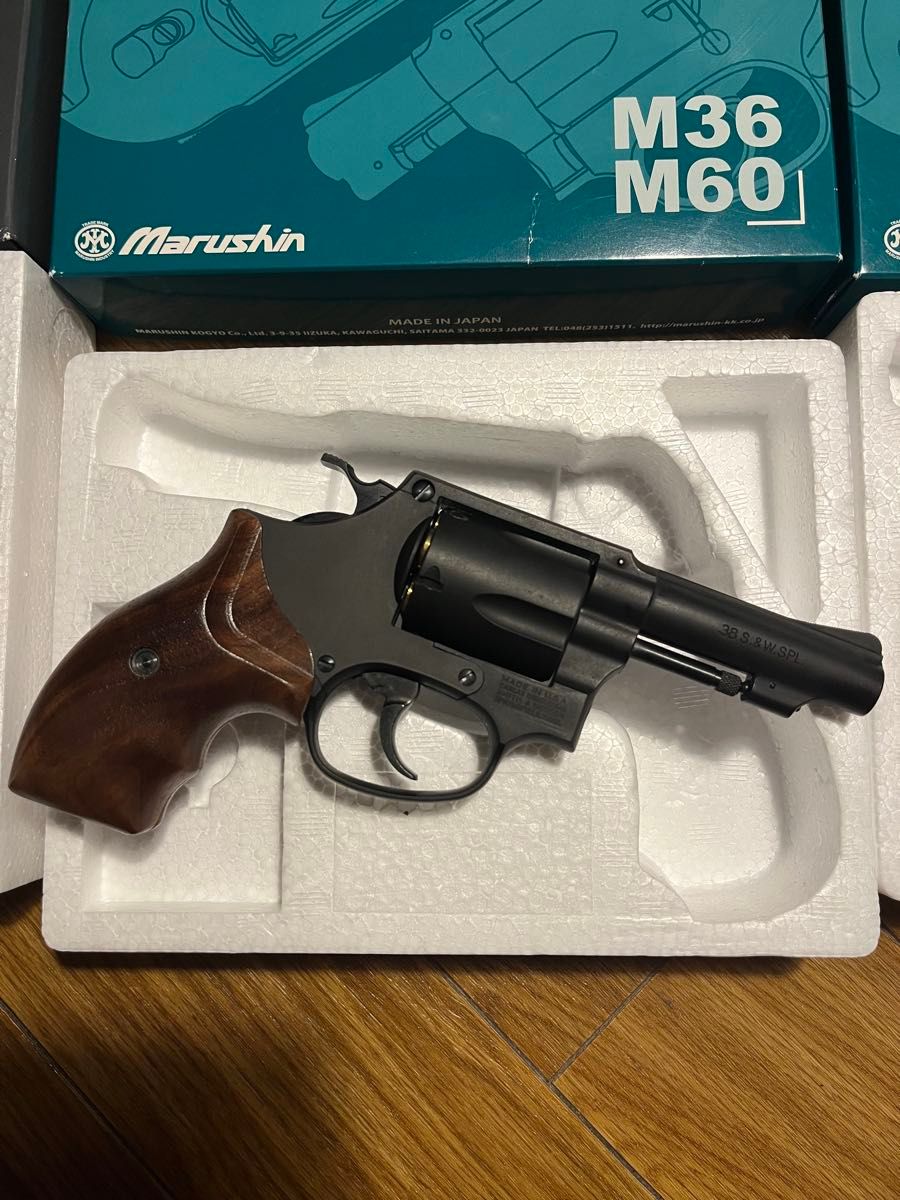 M36 3インチ ブラックHW フィンガーチャンネル付木製グリップ仕様
