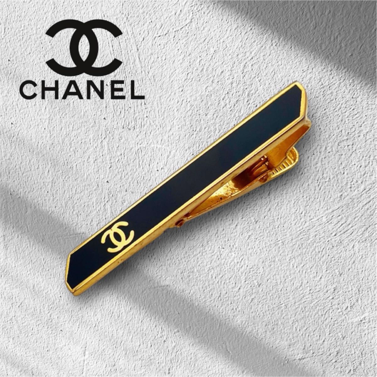 CHANELシャネル タイピン ネクタイクリップ ココマーク ブラック