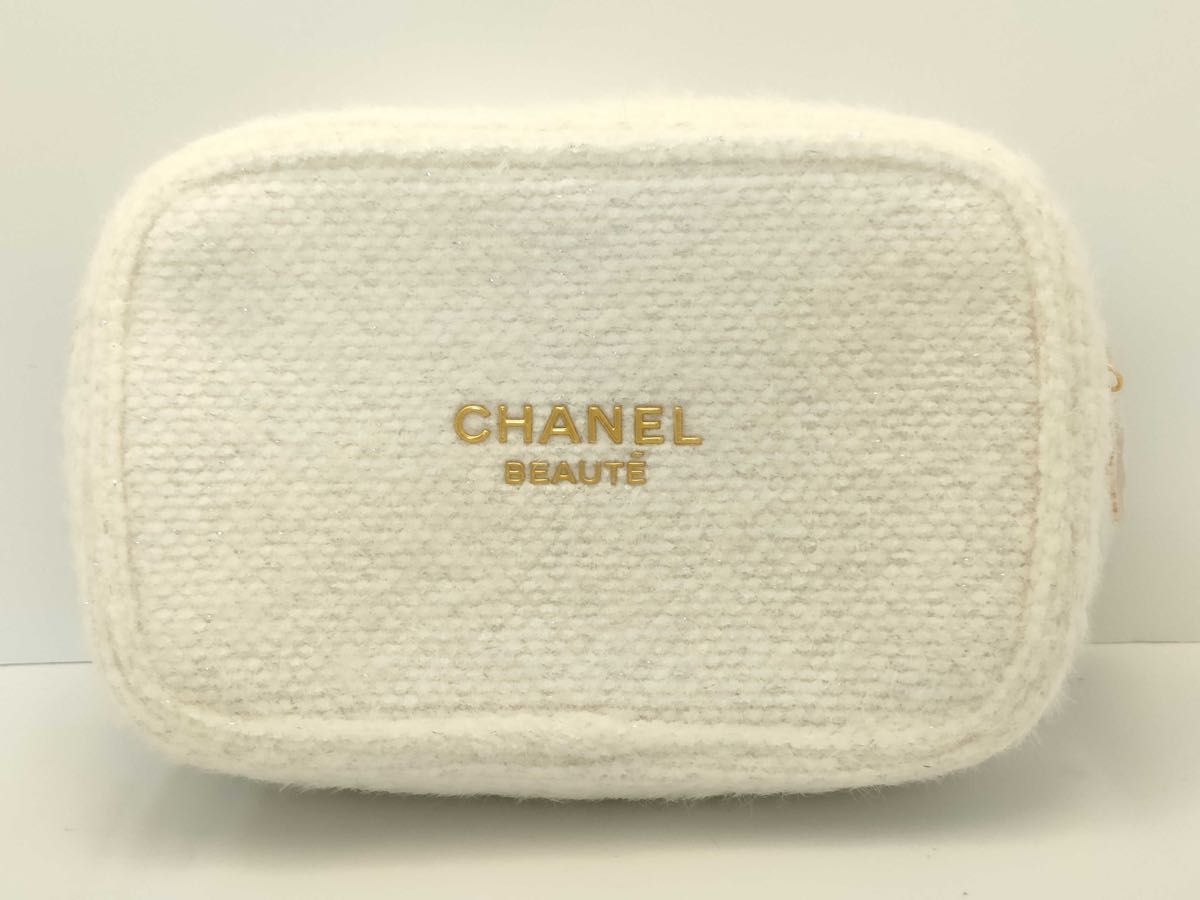 中古 本物 CHANEL シャネル ノベルティ 非売品 ツイード ポーチ