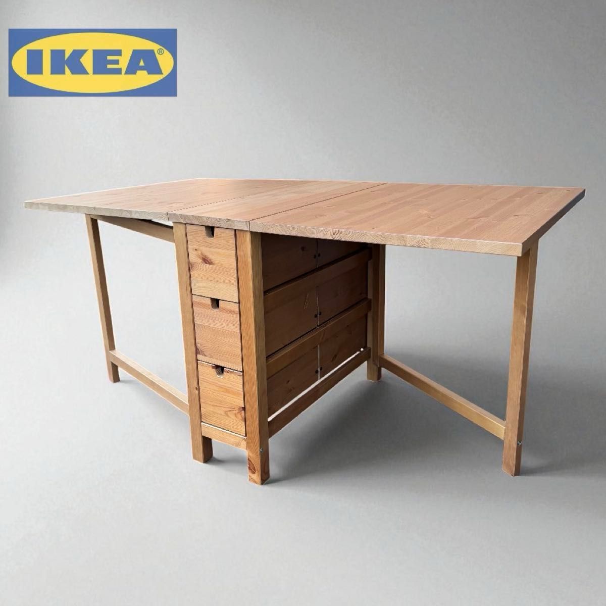 IKEA イケア バタフライテーブル 木製 パイン材 折りたたみテーブル