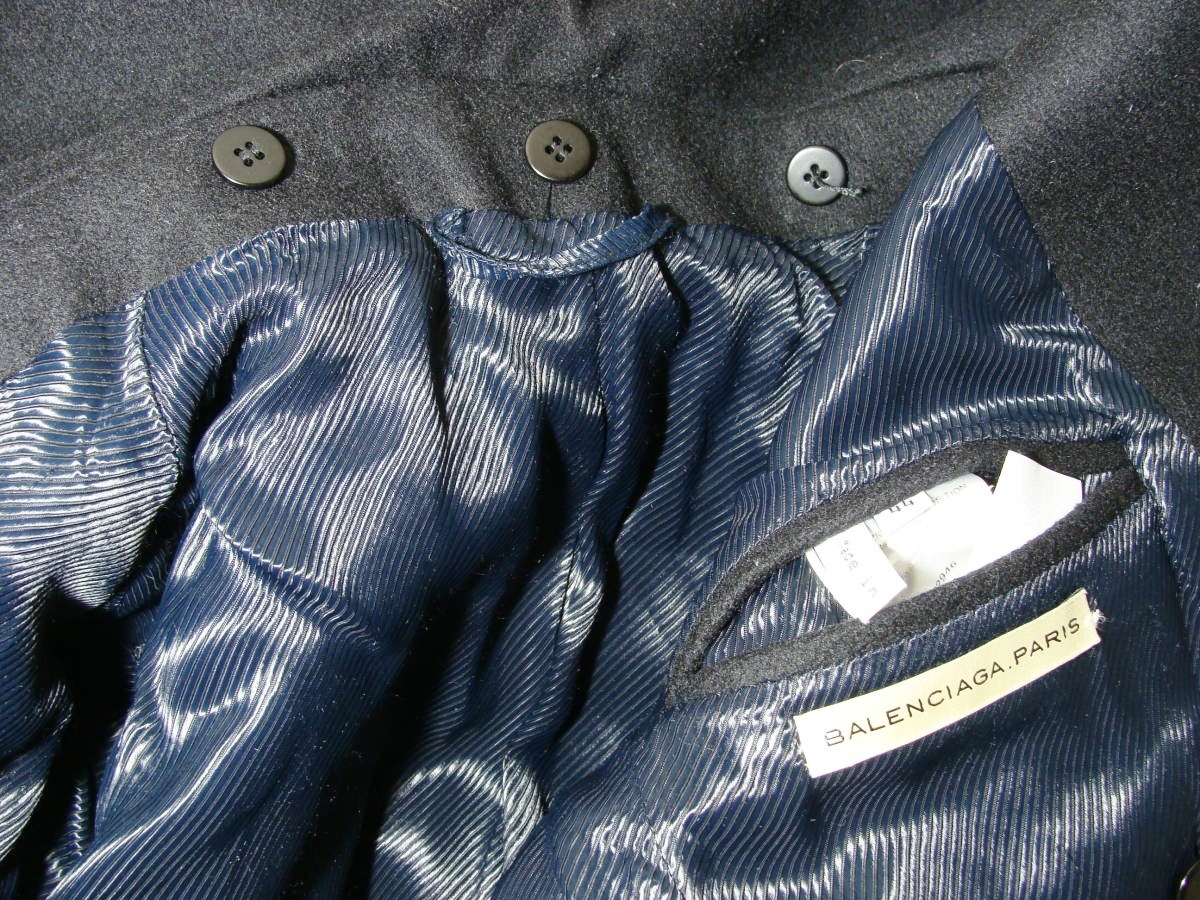 BALENCIAGA PARIS バレンシアガ 金 ボタン ウール メルトン ナポレオン
