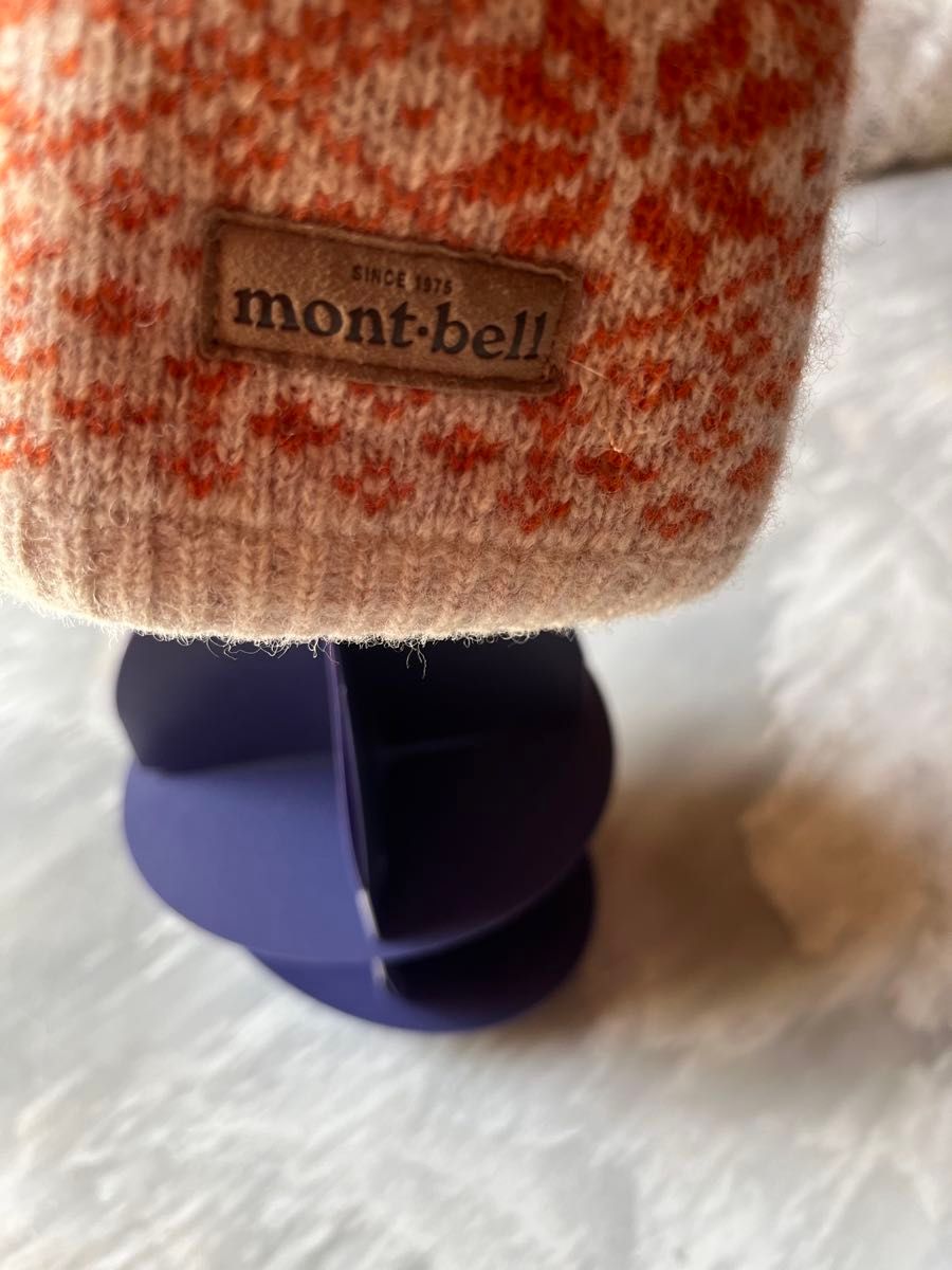 mont-bell モンベル ニット帽 ノルディック柄 オレンジ系(sサイズ