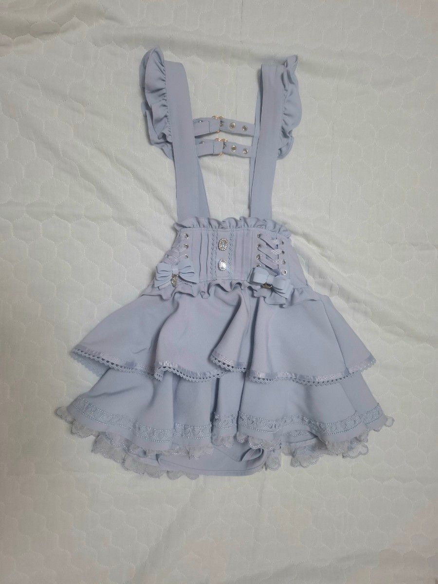 LIZ LISA サスペンダー付ティアードスカパン ガーリー 量産型 ブルー