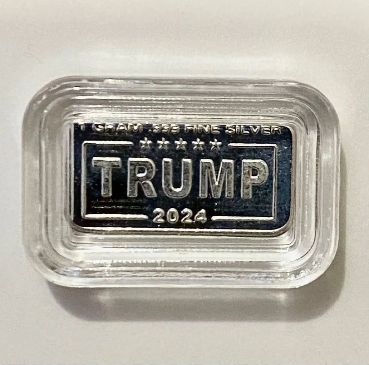トランプ大統領 純銀バー 1g Fight assassination プルーフ ステッカー