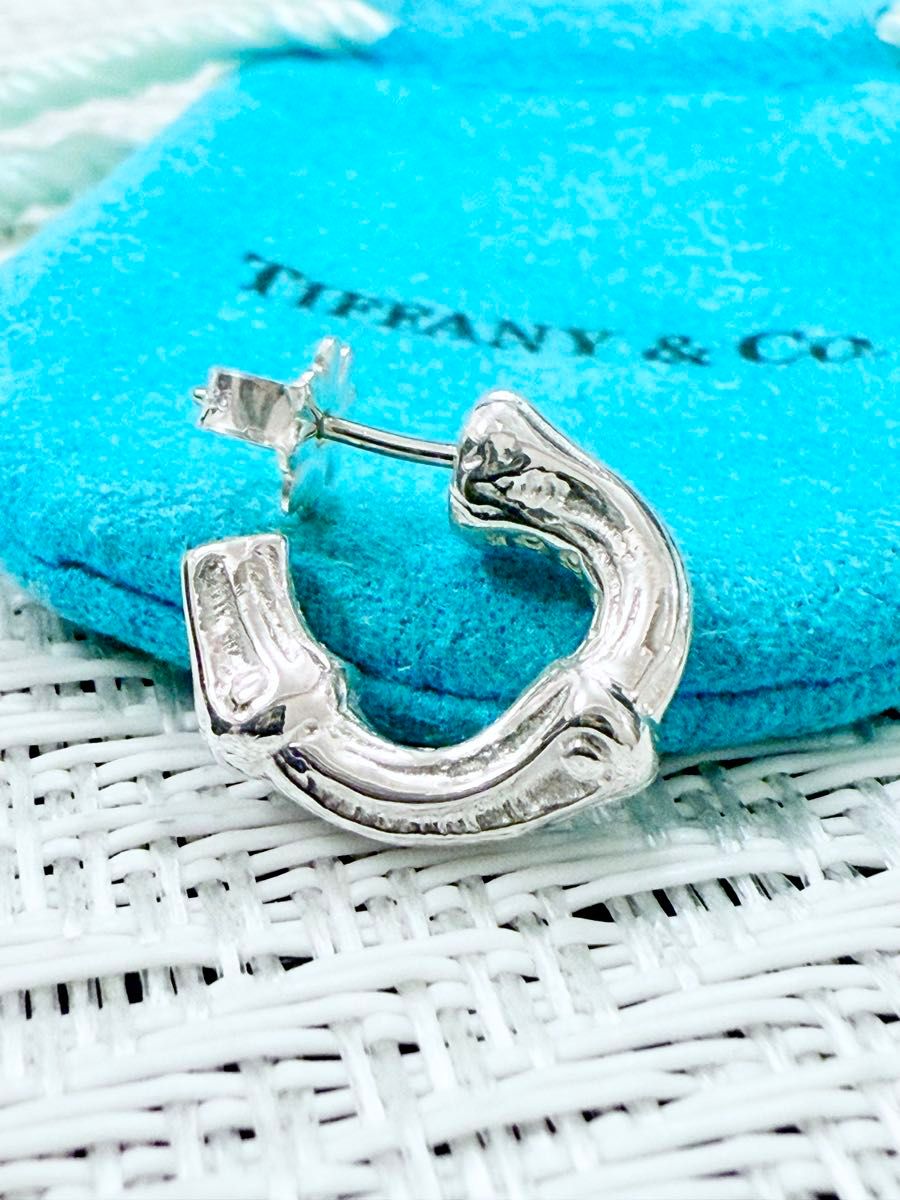 ティファニー 片耳 バンブー ピアス 925 研磨仕上げ済 美品 TIFFANY