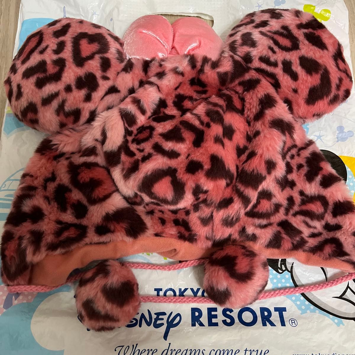 当時物 ディズニー ミニーちゃん ファンキャップ ヒョウ柄 ピンク