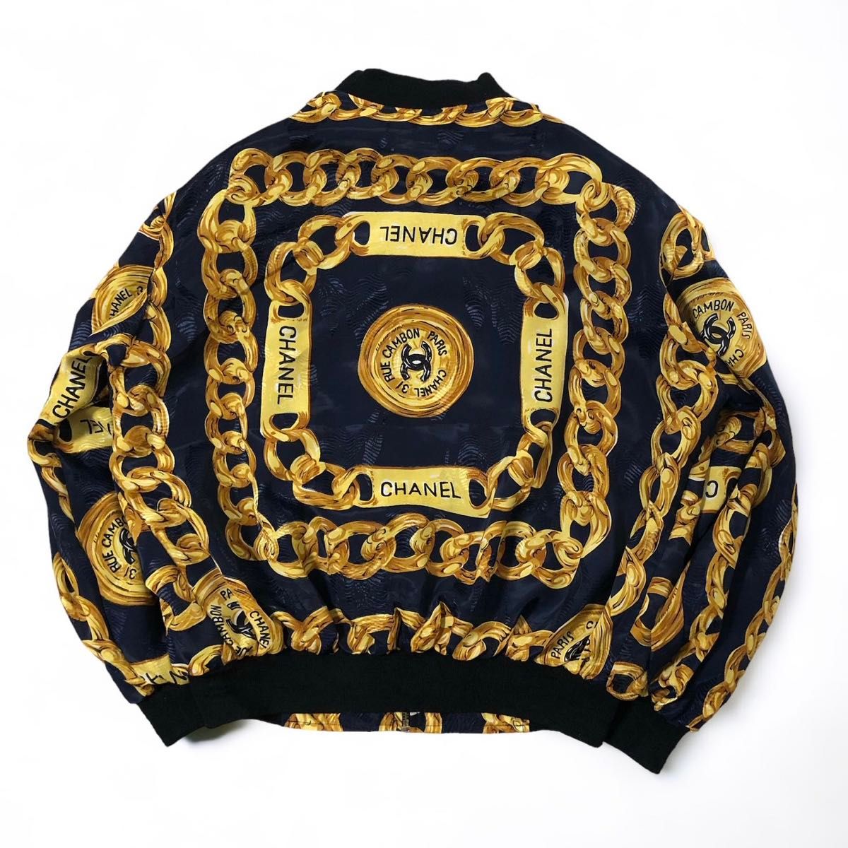 80s CHANEL ブートレグ チェーン 総柄 ブルゾン ボンバージャケット