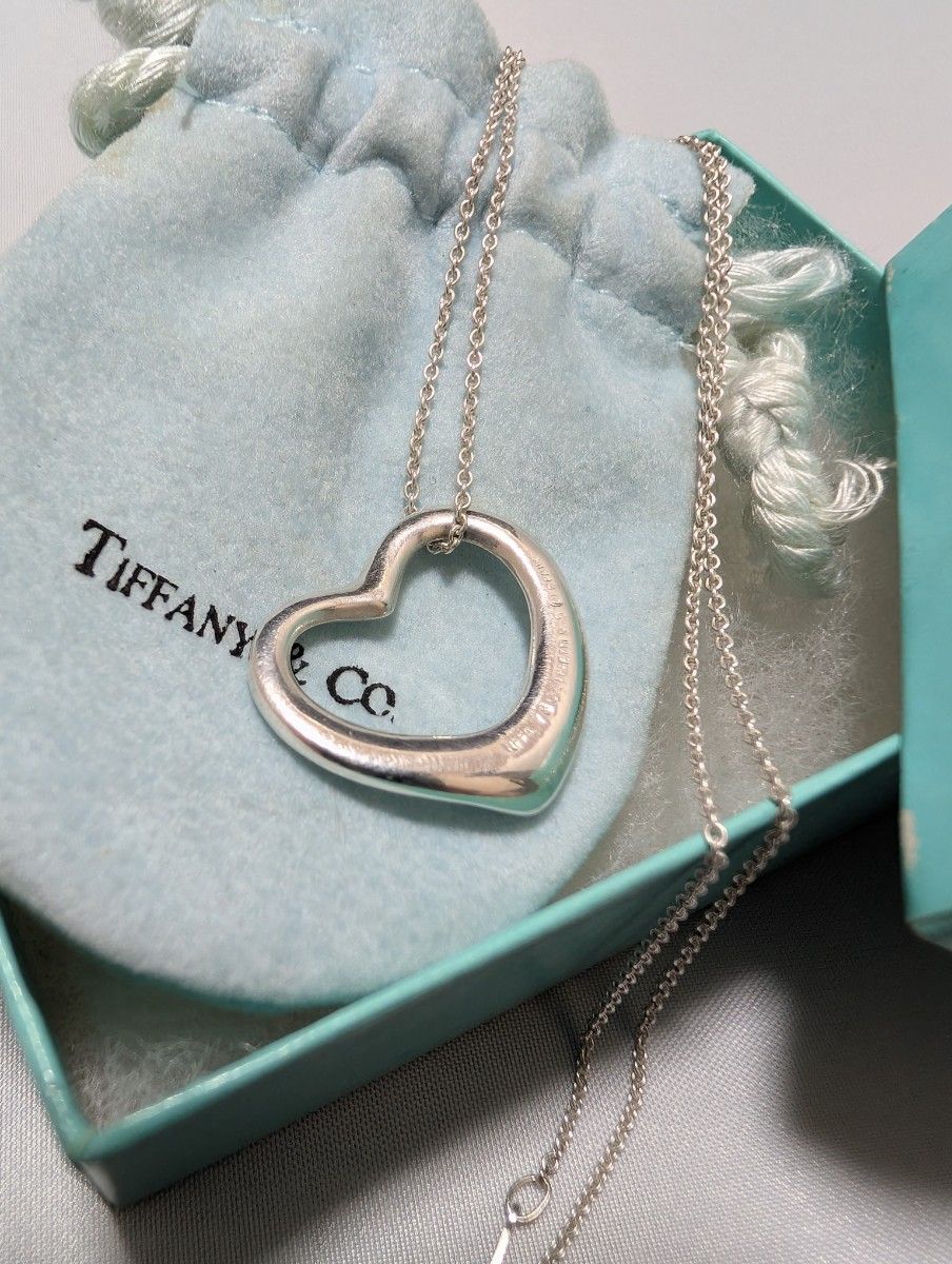 TIFFANY&Co ティファニー オープンハート ネックレス シルバー 箱 保存