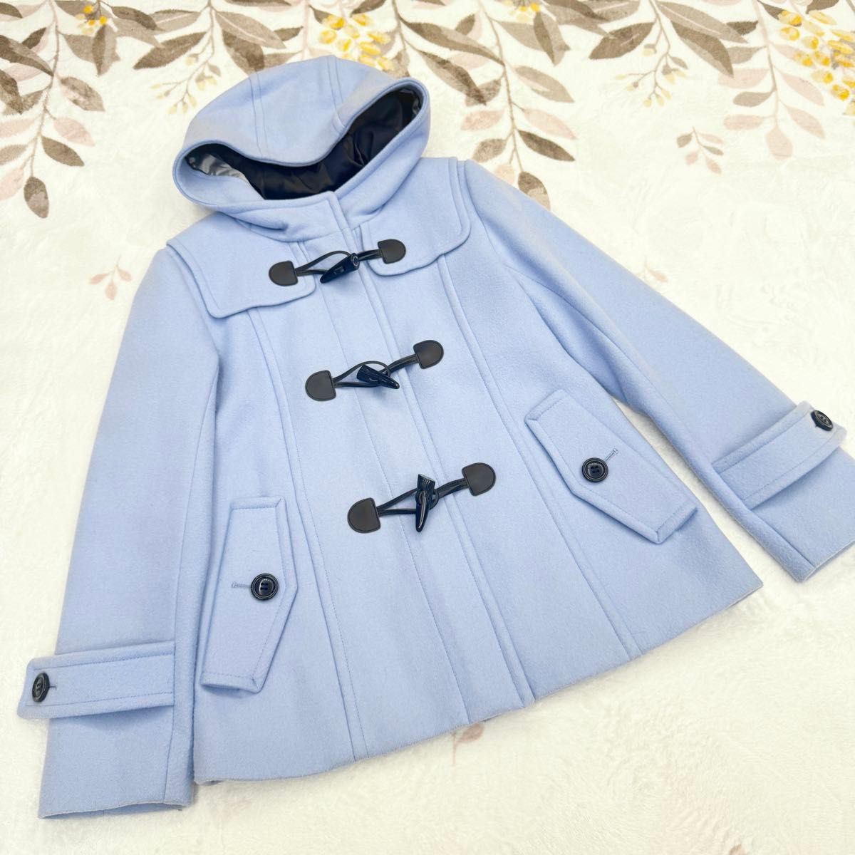 美品 BLUE LABEL CRESTBRIDGE ダッフルコート 水色 38 M ブルー