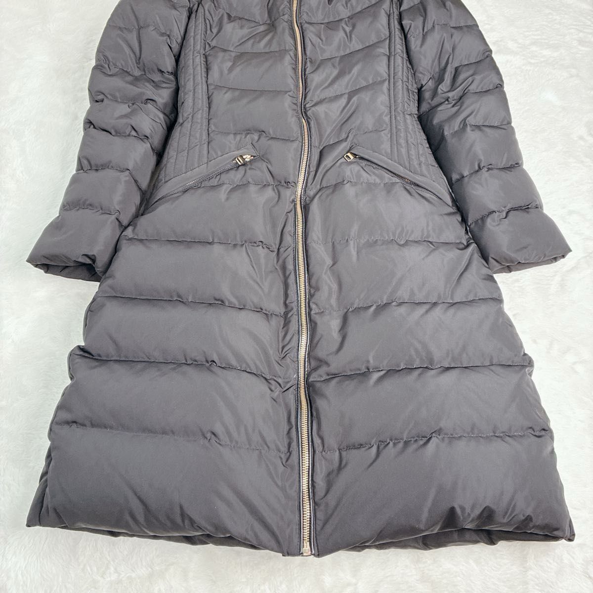 早い者勝ち】ZARA ロングダウンコート フードファー コート ブラック
