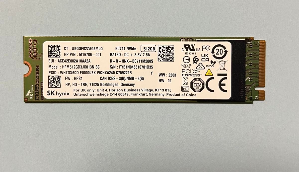 SK hynix BC711 NVMe SSD 512GB HFM512GD3JX013N BC｜Yahoo!フリマ（旧