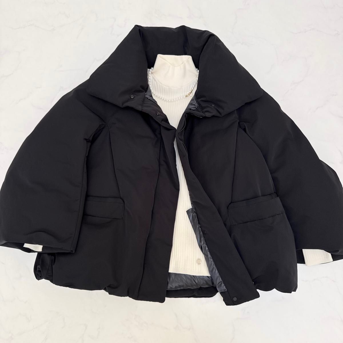 極美品 UNIQLO +J ジルサンダー ハイブリッドダウンジャケット 黒 XL