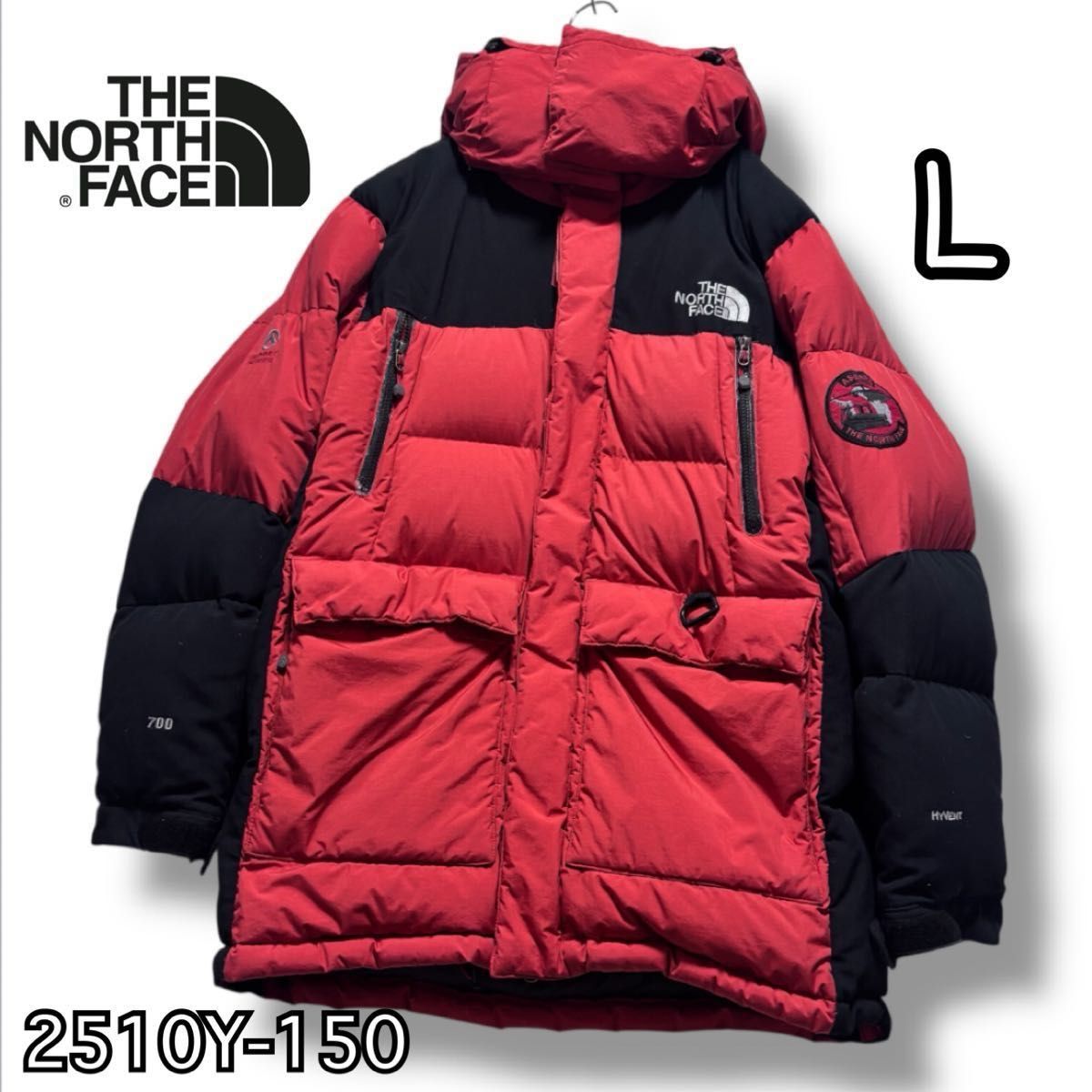 THE NORTH FACE 700フィル ダウンジャケット L レッド ブラック ASGARD