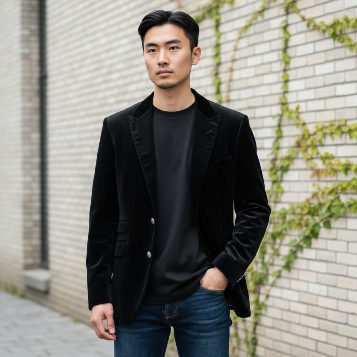 BURBERRY BLACK LABEL バーバリーブラックレーベル ベロア テーラード