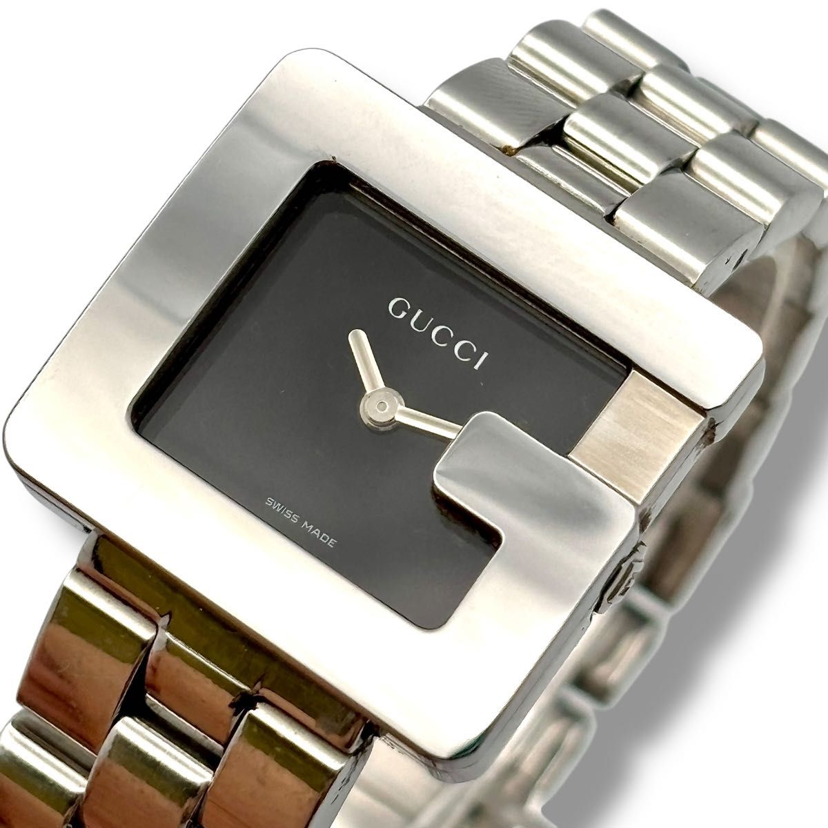GUCCI グッチ 腕時計 クオーツ QZ レディース 3600L シルバー 黒文字盤