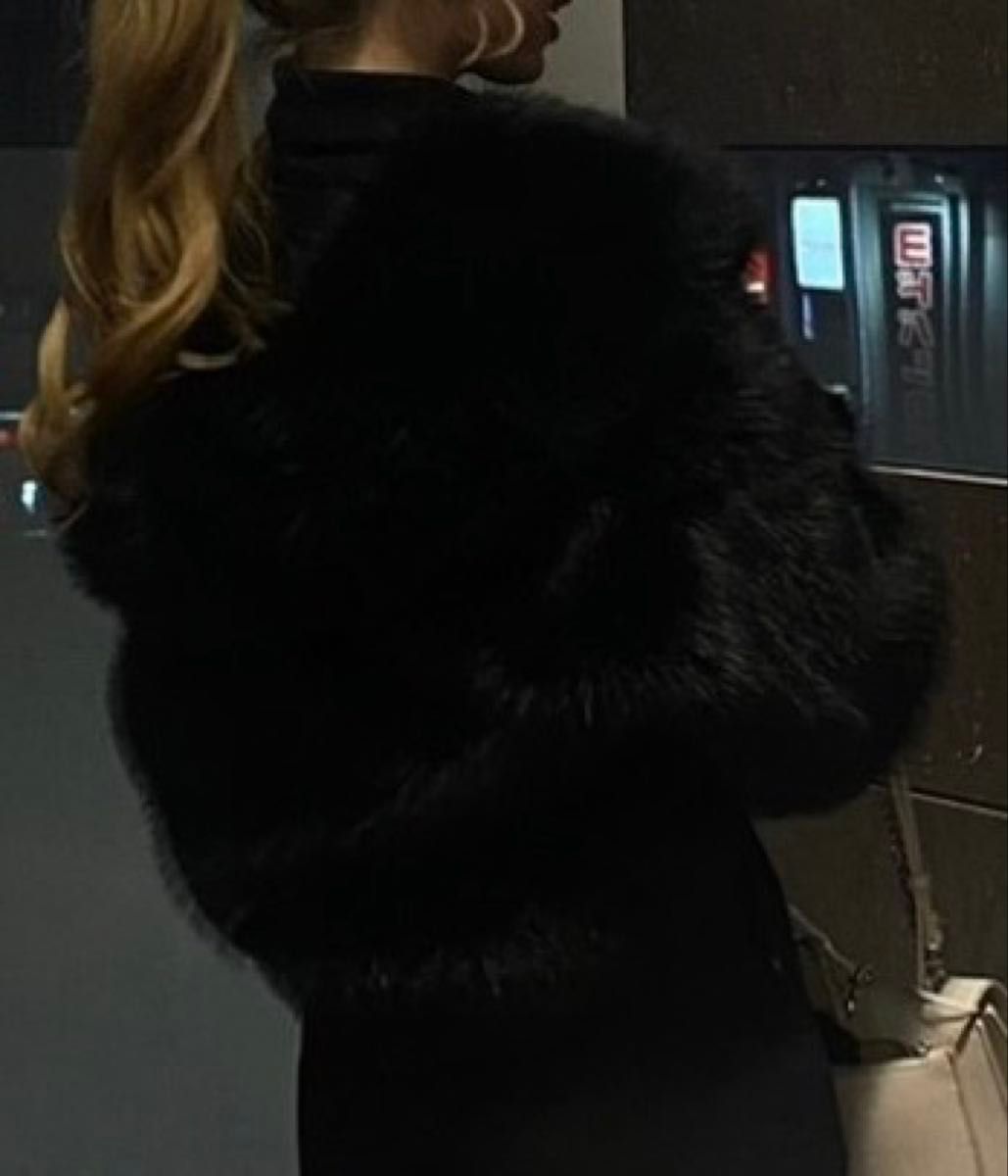 ZARA ザラ フェイクファーショートジャケット ブラック 未使用 ファー
