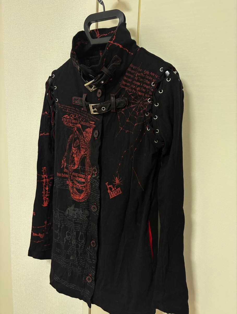H NAOTO H ANARCHYISM for PLUS 長袖 ブラック レッド スパイダー 蜘蛛