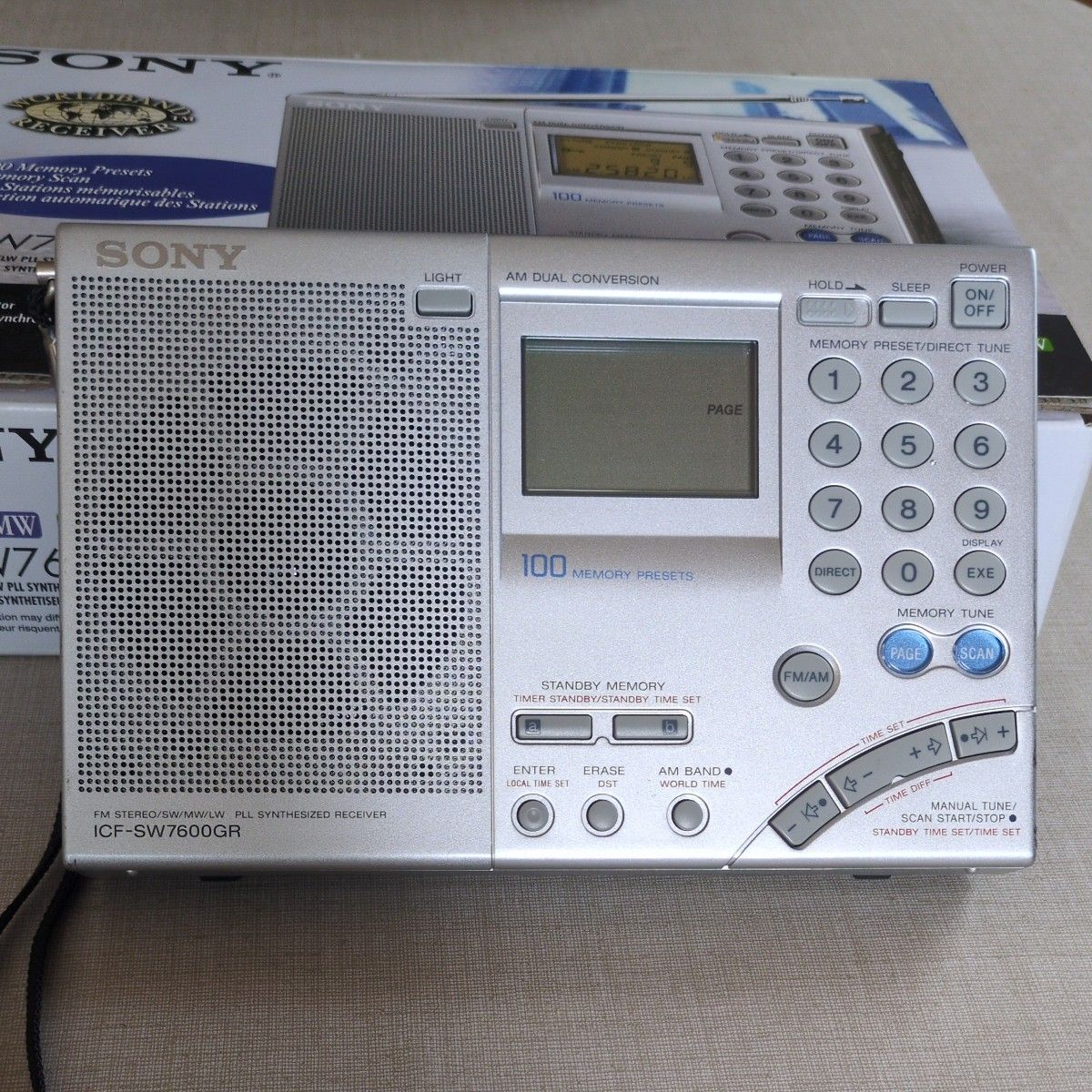 ソニーラジオ PLLシンセサイザーレシーバーICF-SW7600GR BCL ソニー