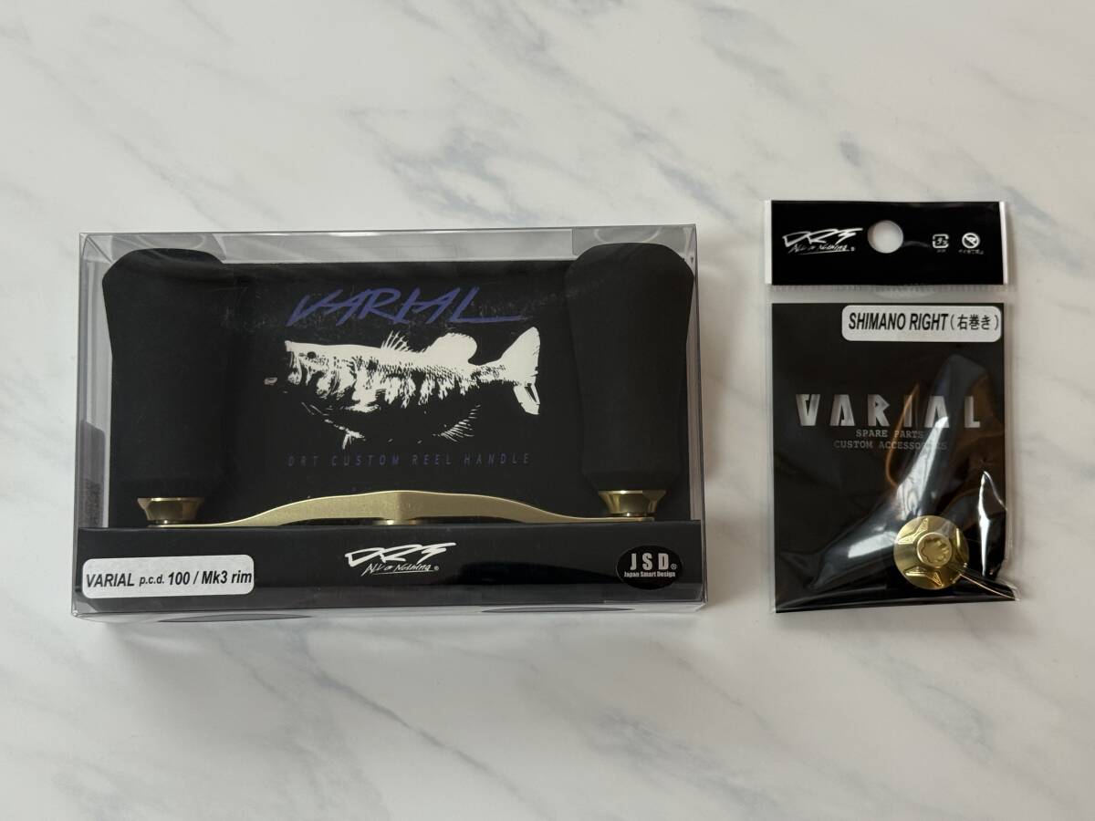 DRTバリアルハンドル100 GOLD mk3rim センターナット付きシマノ右
