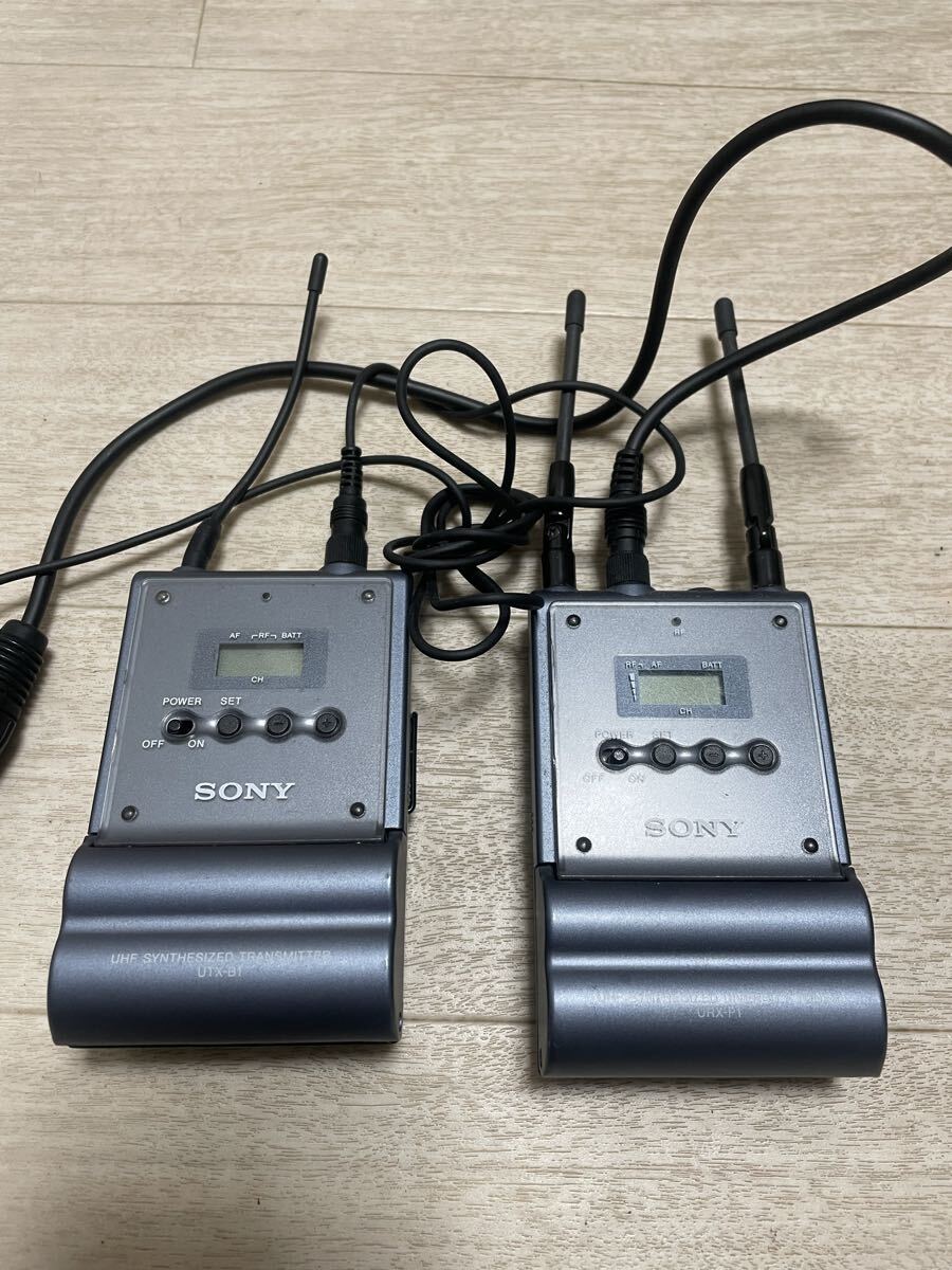 動作品OK SONY 割引 URX-P1 UTX-B1 2台まとめて売る ワイヤレスマイク