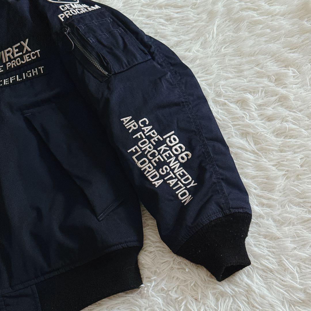 Lサイズ AVIREX アヴィレックス MA-1 フライトジャケット 刺繍ブルゾン